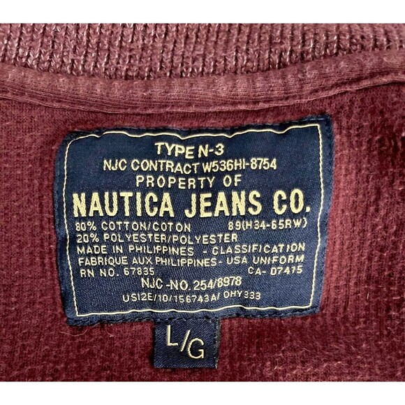 Nautica Men Sz Large, Mock Neck 3/4 Zip Knit Sweater, Heavy, Oversized, Baggy - Picture 5 of 7